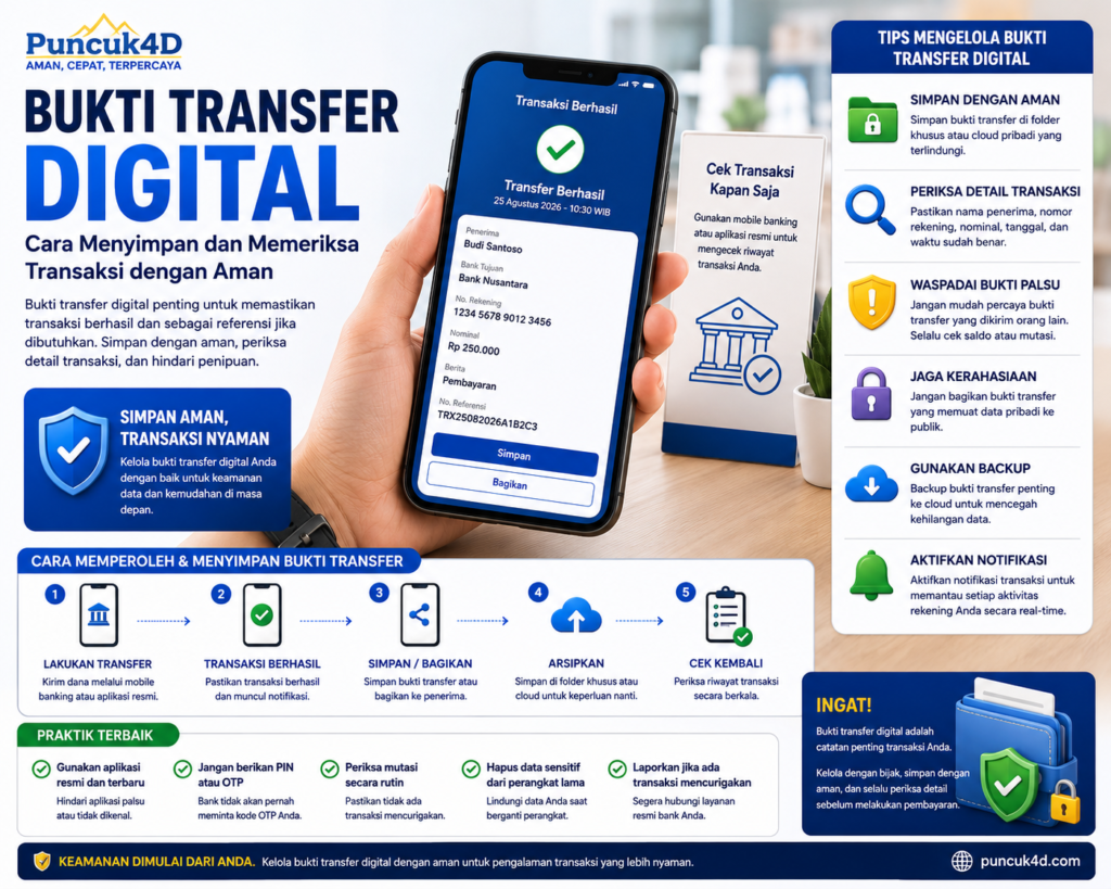 Bukti Transfer Digital Puncuk4d Cara Menyimpan dan Transaksi